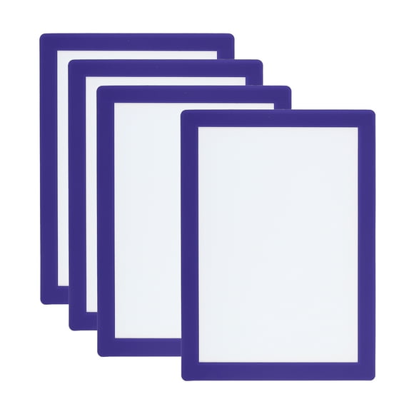 Unique Bargains 6x8 Magnetic Picture Frame, 4pcs A5 Magnetic Frame Magnetic Photo Frames Self-Adhesive for Refrigerator, Blue