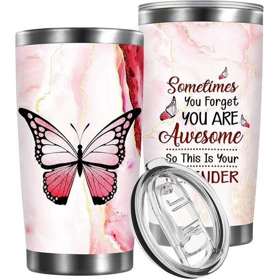 Inspirational Gifts for Women Butterfly Lovers Gift Ideas for Girls Spiritual Encouragement Butterflies Friends 20 oz Stainless Steel Tumbler Cup Birthday Gifts for Mothers Day Christmas