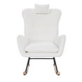 thumbnail image 2 of Cozy Teddy Upholstered Nursery Rocking Chair in Soft Fabric Ergonomic Design with Easy Assembly for Comfort, 2 of 7