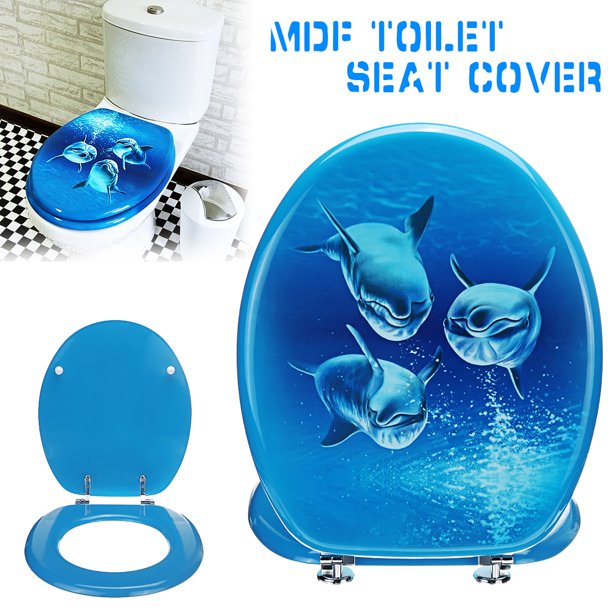 Blue Dolphin Toilet Seat Cover Lid Density Fiberboard Toilet Seat