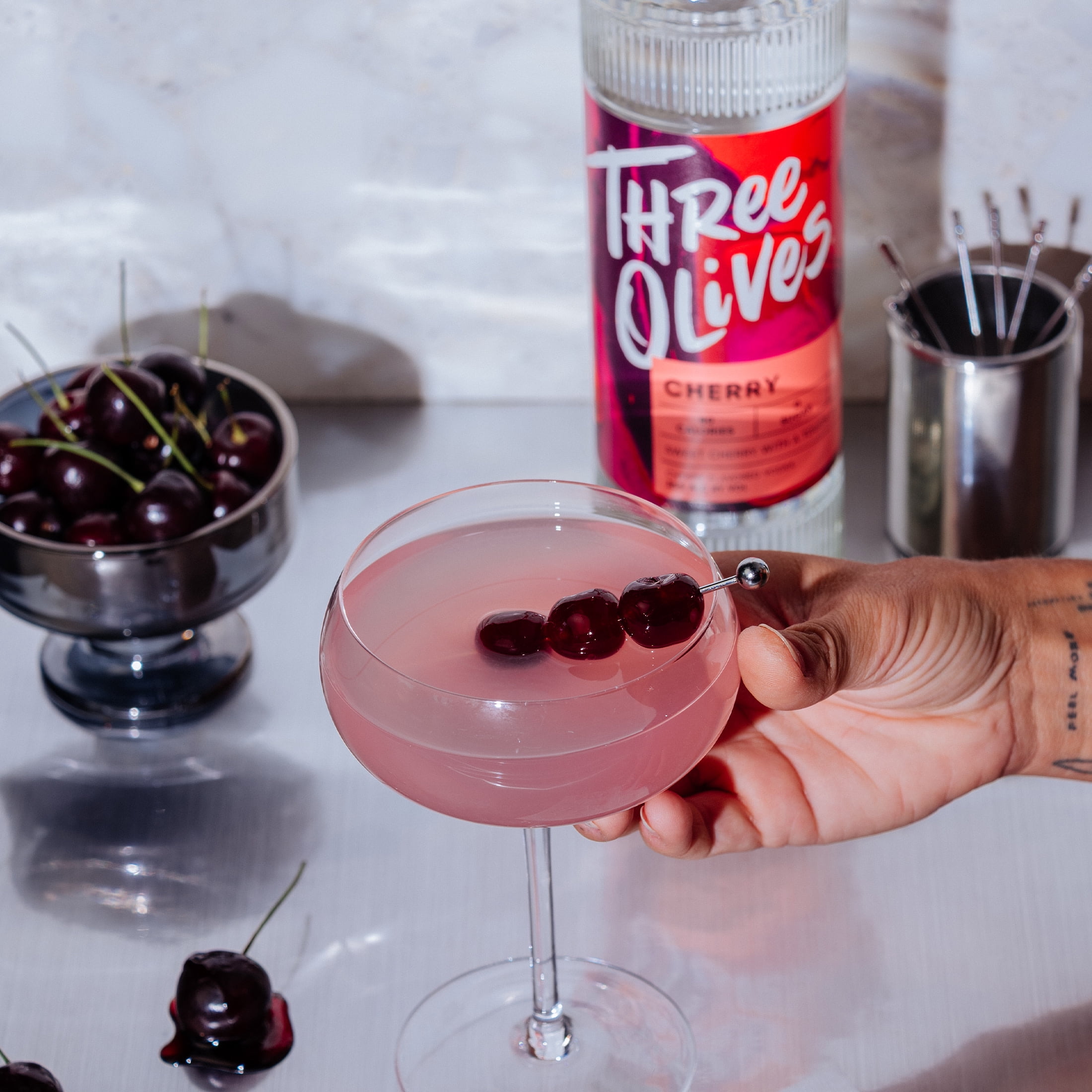 Three Olives Vodka Cherry, 750 ml Glass Bottle, 30% ABV