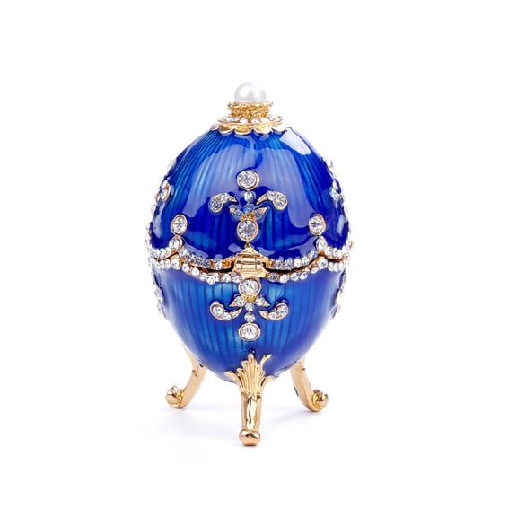 ✪ Faberge Egg Style Jewelry Trinket Box Hinged Ornaments Gift for Home Decoration