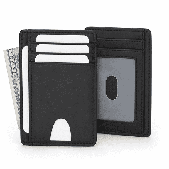 Icreopro Slim Credit Card Holder, RFID Blocking Minimalist Wallet,Front Pocket Wallet for Man Women, Black
