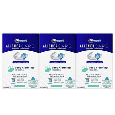 Crest Aligner Care Deep Cleaning Anti-Bacterial Tablets For Aligners, Retainers, Mouthguards, 60-Count, Pack Of 3