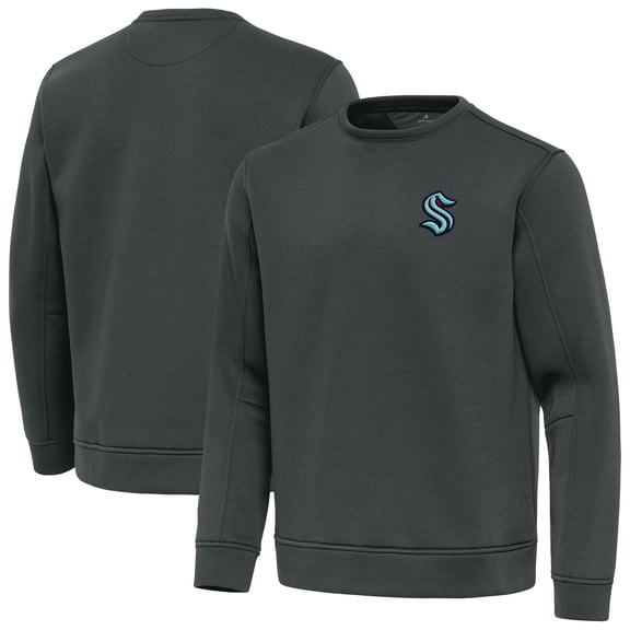 Men's Antigua Pewter Seattle Kraken Relevant Lightweight Pullover Sweatshirt