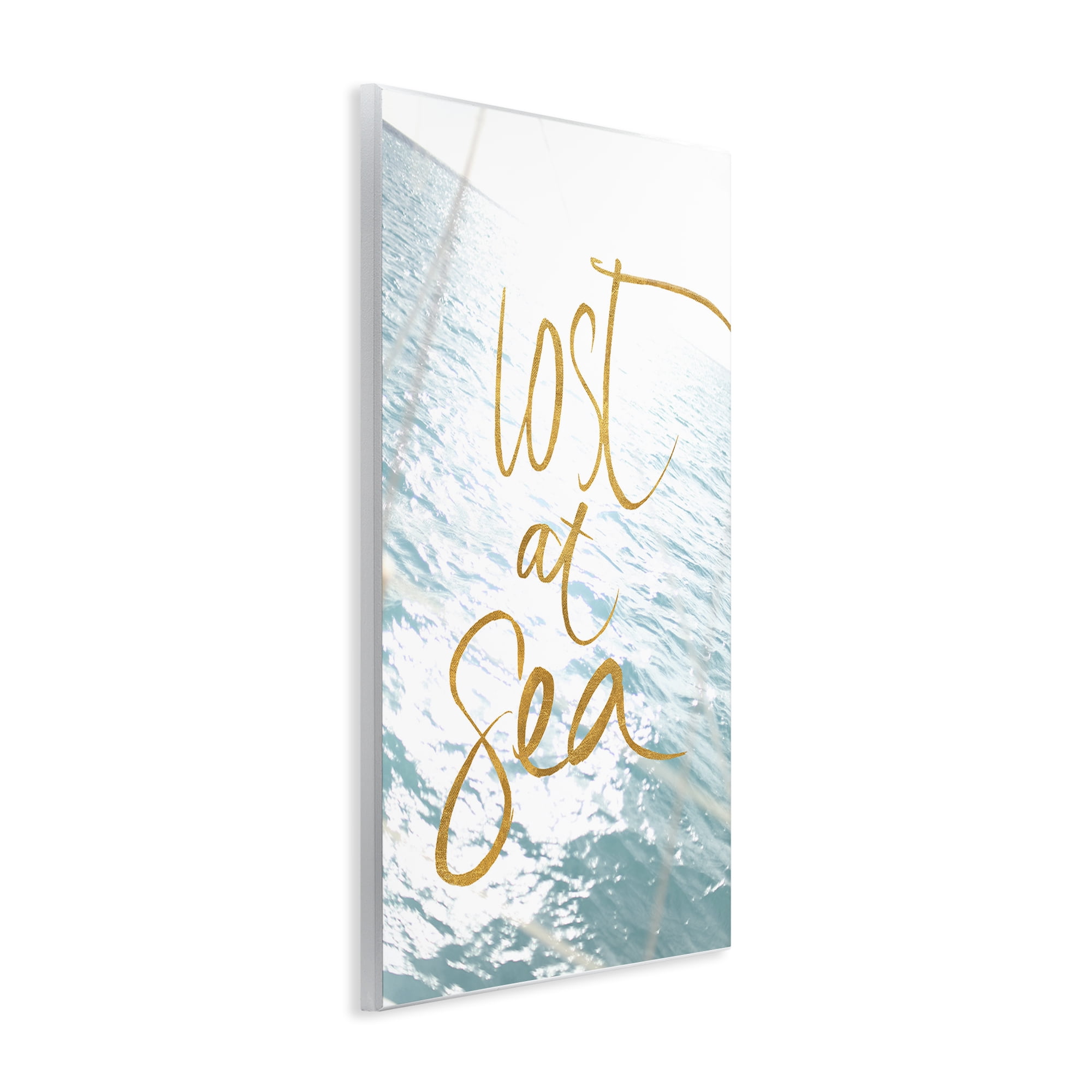 Stupell Industries Lost At Sea Phrase Coastal Painting Unframed Art Print Wall Art, 10 x 15