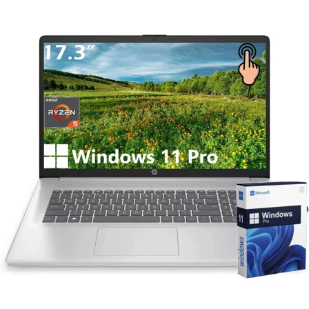HP 17 Laptop, 17.3" HD  Touchscreen, AMD Ryzen 5 7430U, AMD Radeon Graphics, 64 GB RAM, 2 TB SSD, HD Webcam, Wi-Fi 6, Long Battery Life, Windows 11 Pro