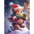 thumbnail image 1 of CHENISTORY-pintura por número de oso de Navidad, dibujo sobre lienzo, regalo de arte pintado a mano, imagen artesanal por número, Kits de animales, decoración del hogar, 1 of 4