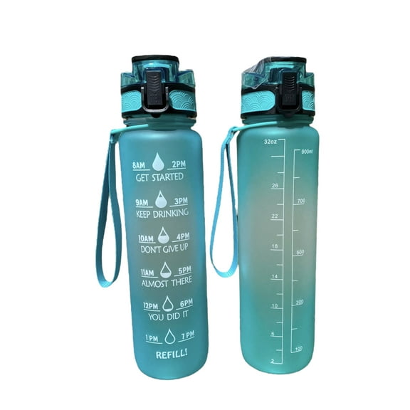 32oz Leakproof Time Marker Motivational Sport Water Bottle