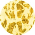 thumbnail image 1 of Ahgly Company Machine Washable Indoor Round Abstract Yellow Modern Area Rugs, 7' Round, 1 of 4
