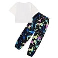 thumbnail image 4 of Usaibhir Girl Outfits Short Sleeve Printed Crop Tops + Camouflage Pants 2pcs Summer Clothes Set 7-14T, 4 of 13