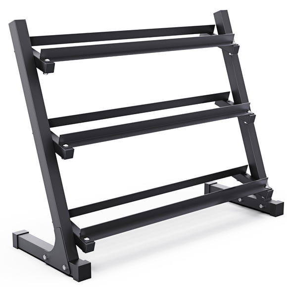 Synergee 3-Tier Dumbbell Rack Multilevel Weight Storage Organizer for Home - Large