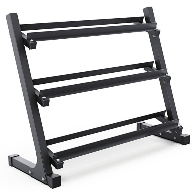 Synergee Support d'Haltères à 3 Niveaux, Organisateur de Rangement de Poids à Plusieurs Niveaux pour la Maison - Grand