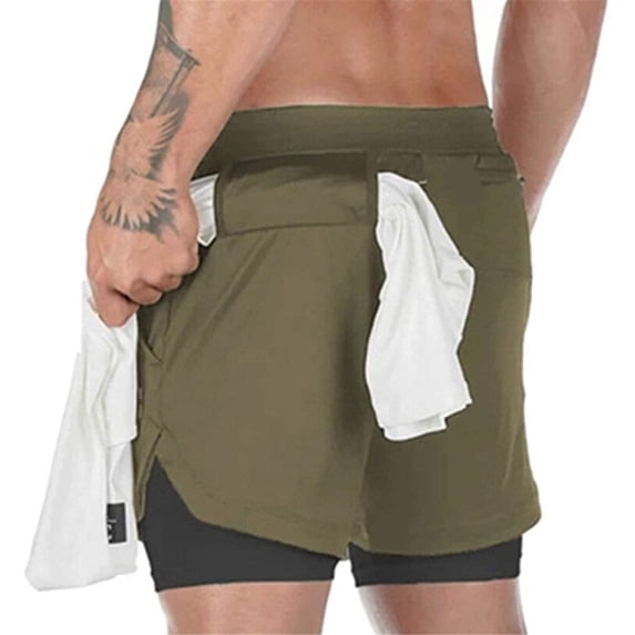 Liacowi Men Athletic Shorts, Elastic Waistband Pants with Pocket