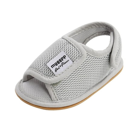 

AJTQTH Toddler Shoes Kids Cute Mesh Breathable Snap Adjustable Dual-Straped Summer Sandals with Velcros Casual Comfortable Lightweight Open-Toe Slippers Gray Size 11