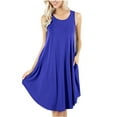 thumbnail image 1 of Robe Sans Manches pour Femmes Mode Robe Sans Manches pour Femmes Unie Poches Décontractée Gilet Évasée Robes T-Shirt, 1 of 8