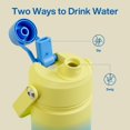 thumbnail image 2 of Botella De Agua Aislada Para Niños Con Pajita, Botella De Agua De Acero Inoxidable De 12 Oz Con Doble Boquilla, A Prueba De Fugas, Sin Bpa, Doble Pared, Mantiene El Frío Durante 24 Horas Para Deportes, 2 of 5