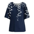 thumbnail image 3 of Bixock Women's Maternity Tops Loose Casual Short Sleeves Round Neck Maternity T-Shirt Plus Size Pregnant Top, 3 of 5