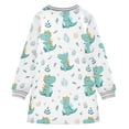 thumbnail image 6 of Girls' long-sleeved dress Cute Cartoon Dinosaur Girls' A-line dress with ribbed cuffs Soft and comfortable, 6 of 6
