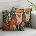 thumbnail image 3 of nygtbtfer Square Throw Pillow Covers Forest Floral Flowers Leaves Cute Fox Pillow Cases Decorative for Home Bedroom Sofa Pillowcases Standard Size  White, 3 of 7