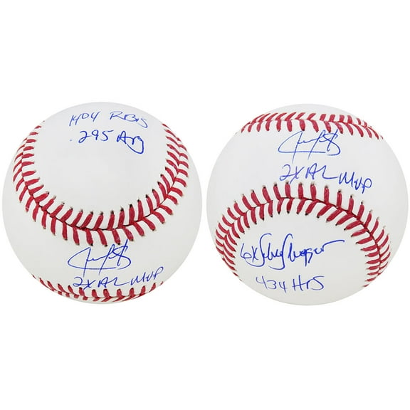 Juan Gonzalez Signed Rawlings Official MLB Baseball w/5 Stats