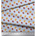 thumbnail image 2 of Soimoi Blue Cotton Jersey Fabric Triangle & Strawberry Fruits Printed Craft Fabric by the Yard 58 Inch Wide, 2 of 3