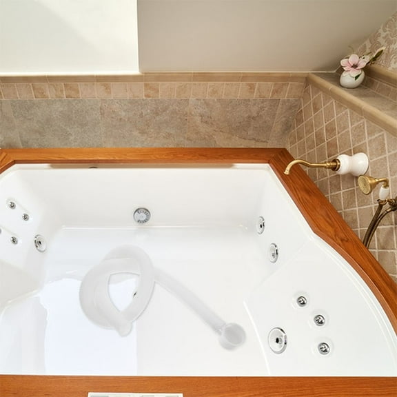 OULII Flexible White Plastic Bathtub Drain Pipe with Clog Resistant Design for Home Bathroom