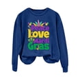 thumbnail image 4 of MSJUHEG Mardi Gras Sweater Long Sleeve Workout Tops for Women Mardi Gras Sweater for Women Sweatshirt for Women Long Shirt Shirts for Women Hoodies for Women Blue Xxl, 4 of 4