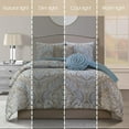thumbnail image 5 of Grand Avenue Blue/Gold Floral California King Comforter Set, 6 Piece, Bedding Comforters & Sets, Pillows & Shams, All Season, Home Decor, 5 of 14