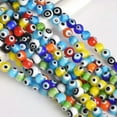 thumbnail image 3 of U8MO Round 6mm 8mm 10mm Evil Eye Millefiori Glass Beads for Jewelry Making-6mm(60pcs/strain)-White Black, 3 of 3