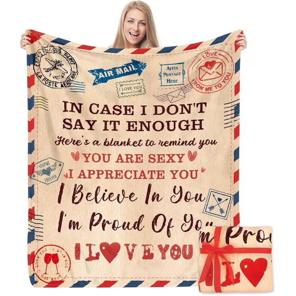 Throw Blanket 50x60, Gifts for Women Valentines Day, Anniversary, Engagement, Romantic Wedding Gifts for Her, Presents for Girlfriend, Wife, Mom, Grandma, Sister