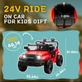thumbnail image 2 of Xuanlur 24V Ride on Truck Car w/Parent Remote Control, Ride on Toys w/4-Wheel Suspension, Power Display, Bluetooth, Music, LED Headlight, Electric Car for Kids Aged 3+, Red, 2 of 8
