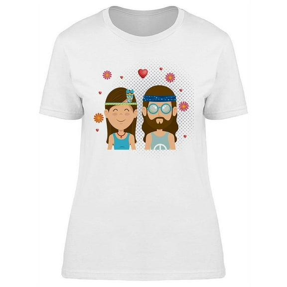 Hippie Love Design T-Shirt Women -Image by Shutterstock, Female 3X-Large