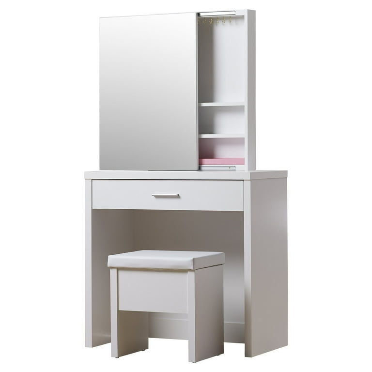 Heitz Vanity Set with Mirror Adult Assembly Required Yes Stool