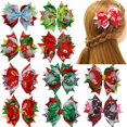 thumbnail image 2 of De cinta de grogrén de Navidad, pinzas para el pelo con lazo, pinza para el pelo estampada para niños y niñas, horquillas para el pelo, pasadores, accesorios para el cabello Gao Jinjia LED, 2 of 2