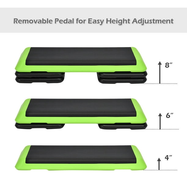 Fitness Aerobic Step, Adjustable from 4” to 6”, Exercise Stepper