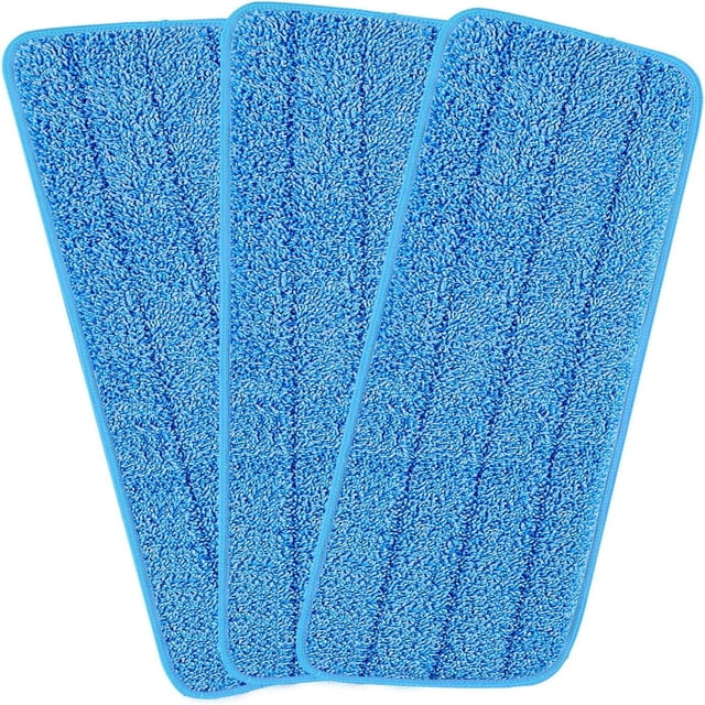 CUITING 3 Pcs Replacement Microfiber Pad for Universal Commercial 16.5 Inch Mop Head Flat Mop Head Wet & Dry Commercial Cleaning Refills Reusable Mop Refills Fit for Most Microfiber Flat