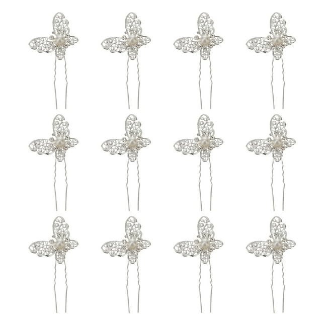 MasteelfCA 12 Pcs Épingle à Cheveux Papillons Délicate Accessoire de Cheveux de Mariage Élégant