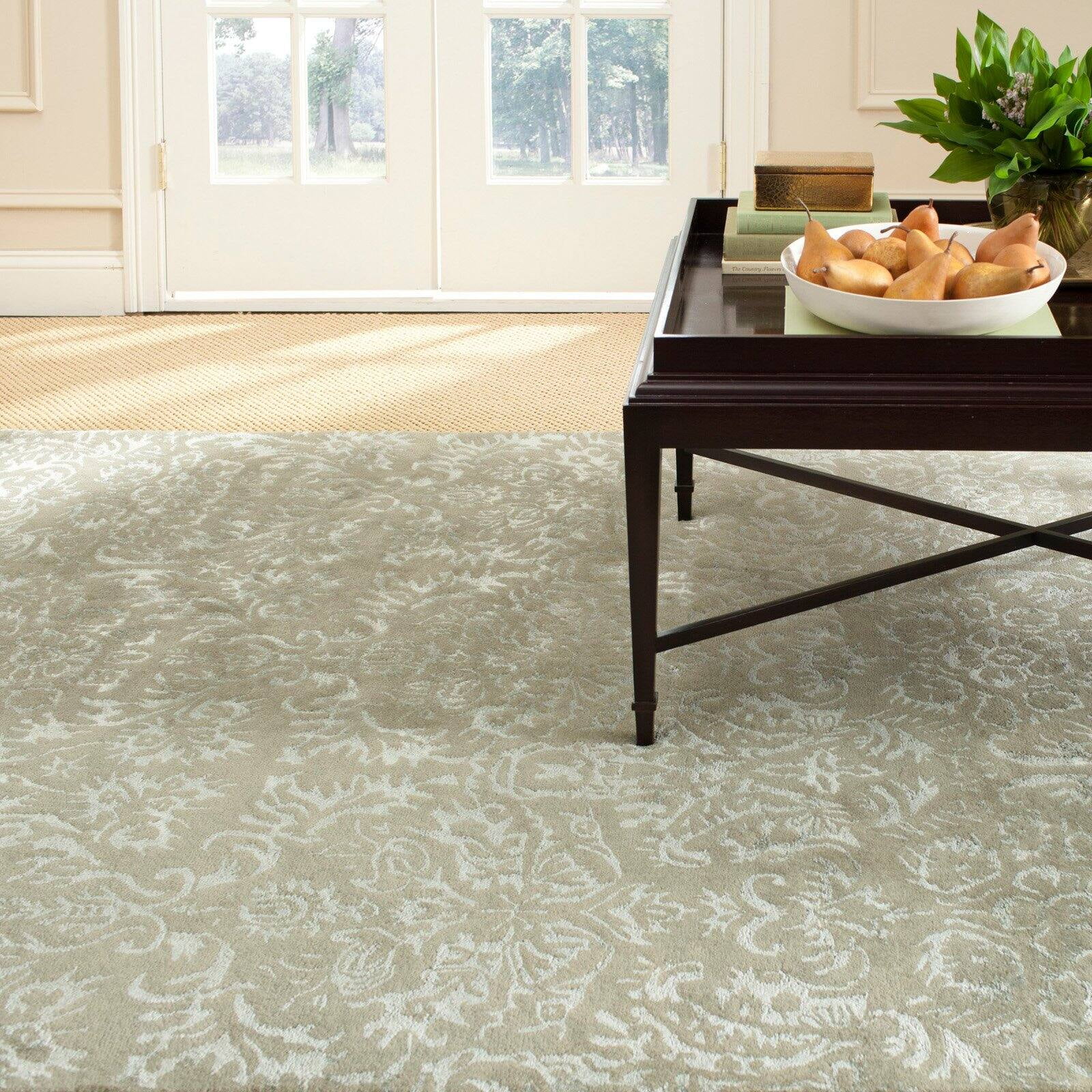 SAFAVIEH Martha Stewart Tomas Damask Area Rug, Sage, 7'9" x 9'9"