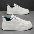 thumbnail image 2 of Men's Classic White Lace-Up Casual Trainers - PU Upper, Durable PVC Sole, Comfortable Insole, Outdoor Ready Footwear for Office & Gym, Easy-to-Clean Training Shoes, Walking Shoes, Sports Shoes, 2 of 3