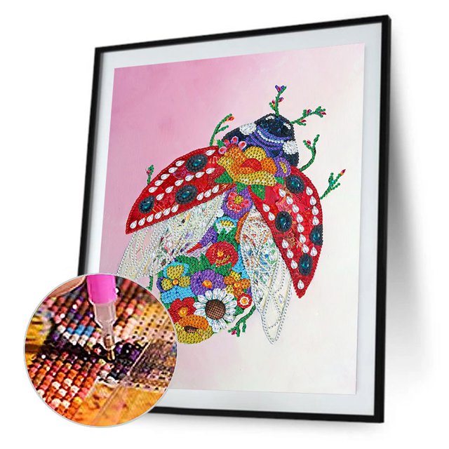 Cuadros Decorativos Wdftyju Kits de pintura de diamantes DIY Insectos Taladro de forma especial 30x40cm