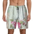 thumbnail image 3 of Uemuo Vintage Wood with Floral Pattern Mens Swim Trunks Quick Dry Board Shorts with Mesh Lining, Stretch Beach Shorts Quick Dry No-Chafing Board Shorts-, 3 of 9