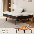 thumbnail image 6 of ESHINE Split Top King Adjustable Bed Frame with 12" Gel Memory Foam Mattress - Electric Upholstered Base, Massage Function, Wireless Remote, Head & Foot Incline, USB Ports, Under Bed Light,Orange, 6 of 10