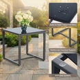 thumbnail image 7 of 3 PCS Wicker Patio Set, Wicker Rattan Chairs and Tempered Glass Table, for Porch, Balcony, Backyard- Includes Gray Cushions, 7 of 7