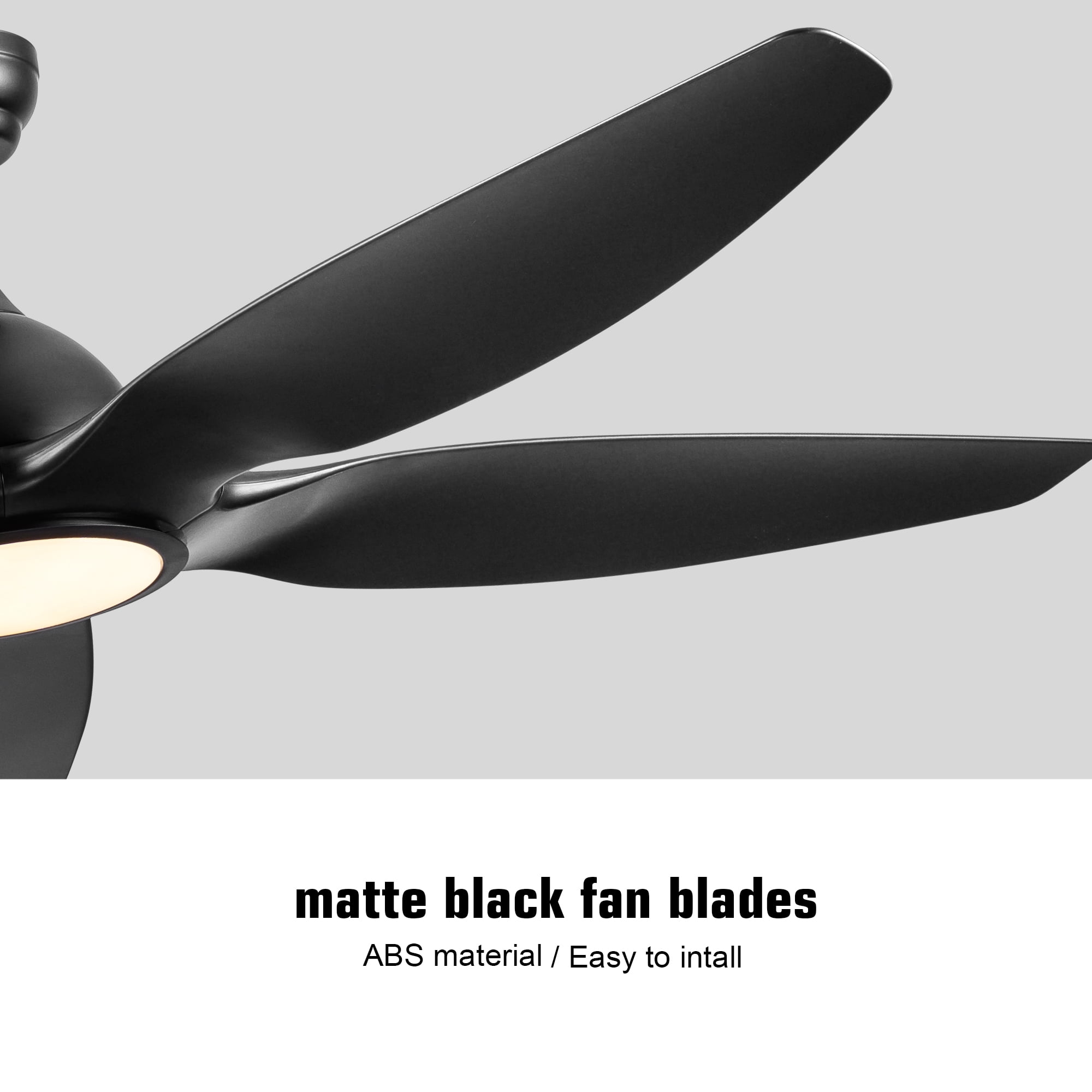 Wellspeed 60 in. 5-Blade Modern Matte Black Indoor Ceiling Fan with DC Motor and Remote Control