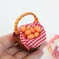 thumbnail image 5 of Kripyery Miniature Egg Basket Red Plaid Cloth 12 Eggs Resin Kids Gifts Toys Dollhouse Scene Ornament Mini Egg Duck Egg Woven Basket Dollhouse Accessories, 5 of 8