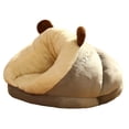 thumbnail image 4 of Cama de felpa para perros pequeños, cueva madriguera, cama para gatos cómoda y gruesa, nido para perros y gatos pequeños para interiores, invierno y gris, 4 of 8