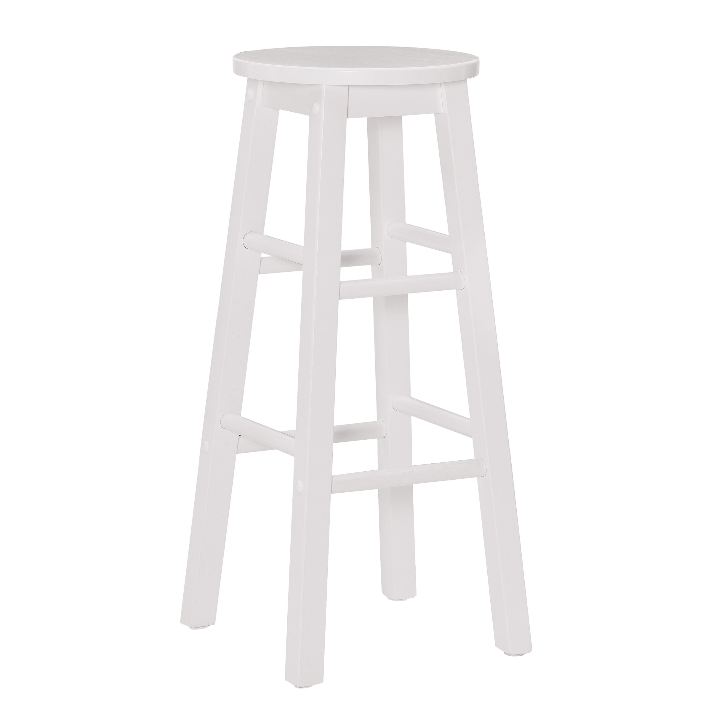 Linon McMullen 29" Indoor Wood Round Backless Bar Stool, White