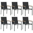 thumbnail image 2 of vidaXL 7 Piece Garden Dining Set Black Textilene and Steel, 2 of 5