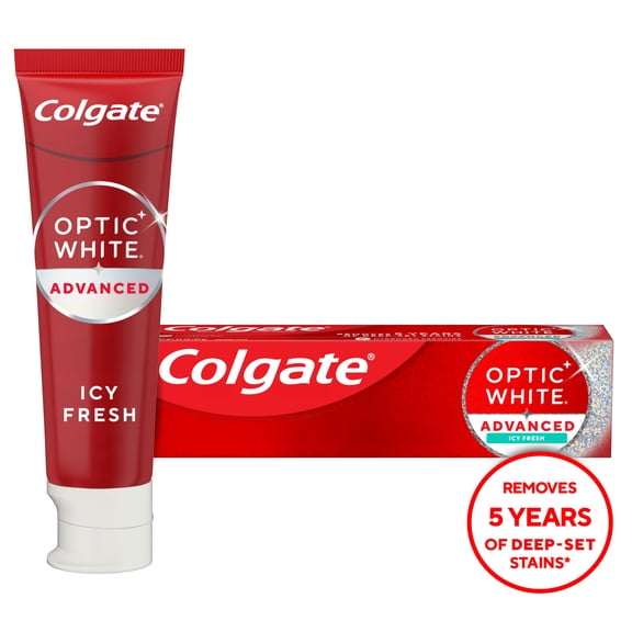 Colgate Optic White Advanced Icy Fresh Toothpaste with 2% Hydrogen Peroxide, Mint, 4.5 OZ